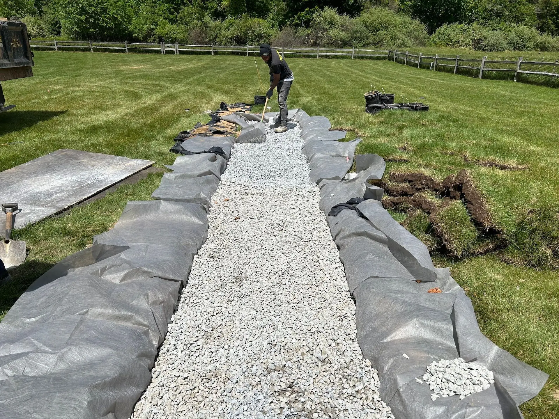 Drainage ditch extension | Crushed stone