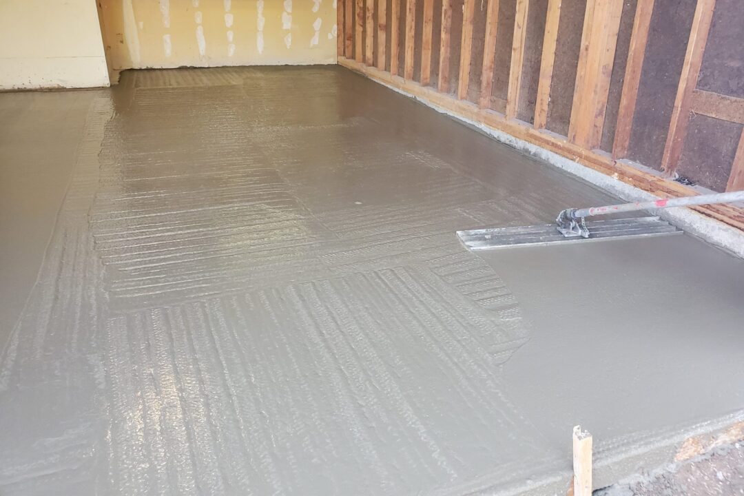 garage concrete slab replacement during photo