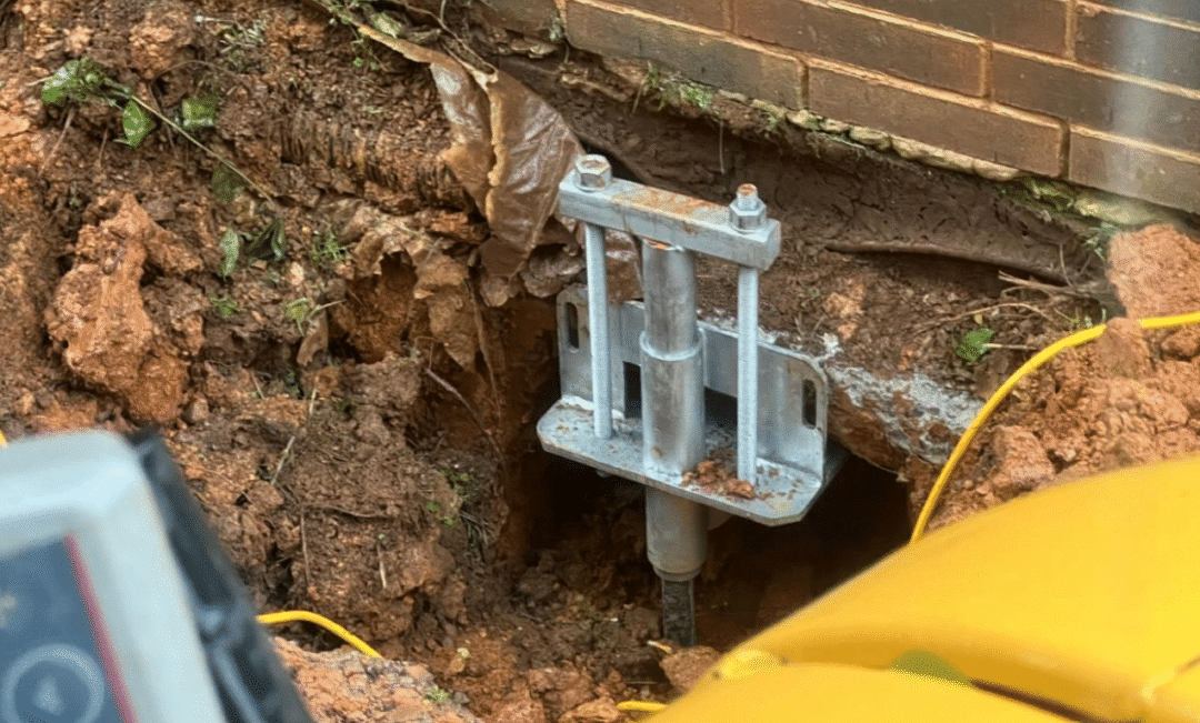 Helical Pier installed by Drycrete Waterproofing