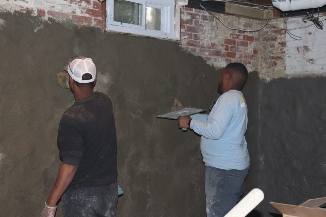 Masonry Foundation Repair project being completed by Drycrete in MA