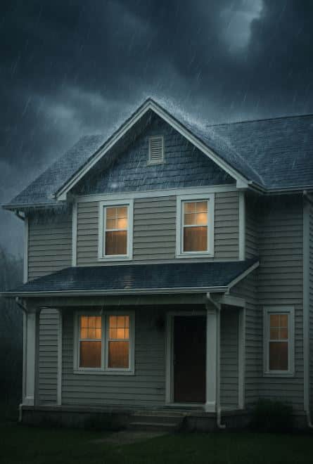 Home impacted by bad weather
