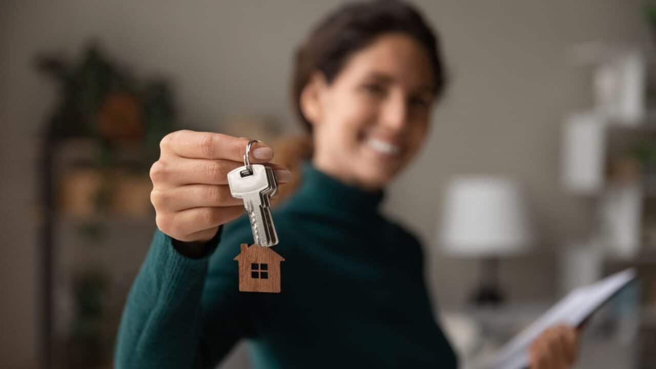 A happy real estate agent